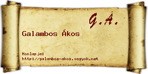 Galambos Ákos névjegykártya